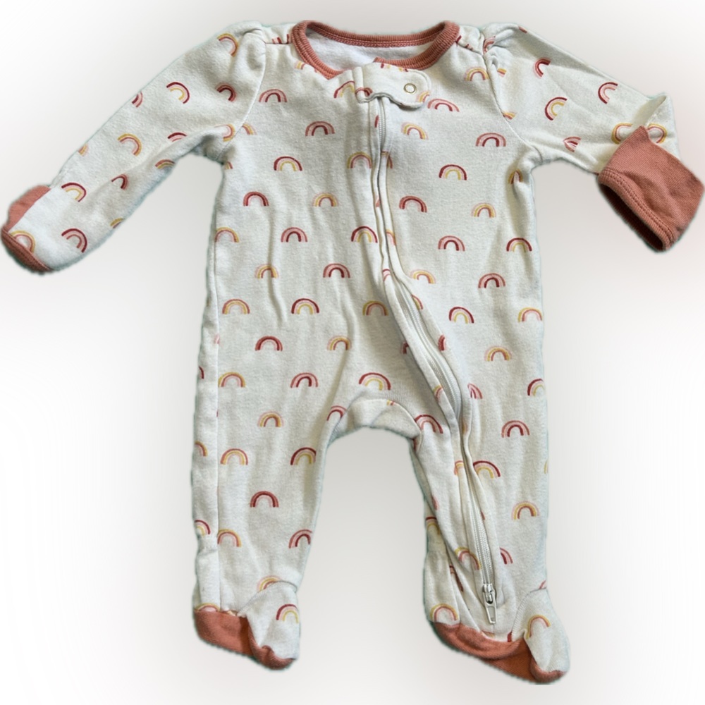 Newborn Zippered Rainbow Footie Onesie Sleeper
